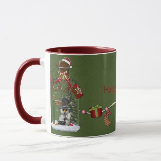 Snow Man Jar Holiday Tasse (Links)