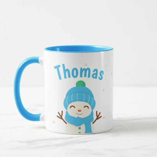 Snow Man Personalisiert Weihnachtskaffee-Tasse Tasse (Links)