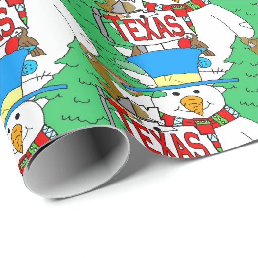 Snow Man, Texas, Geschenkpapier (Rolleneckpunkt)