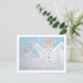 Snow man Vampir Postkarte (Stehend Vorderseite)