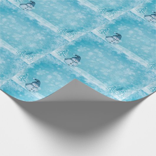 Snow Man Weihnachtswrapper Geschenkpapier (Ecke)