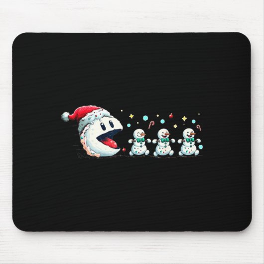 Snow Man Xmas Tee Snowman Gamer  Mousepad (Vorne)