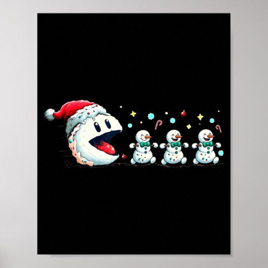 Snow Man Xmas Tee Snowman Gamer Poster (Vorne)