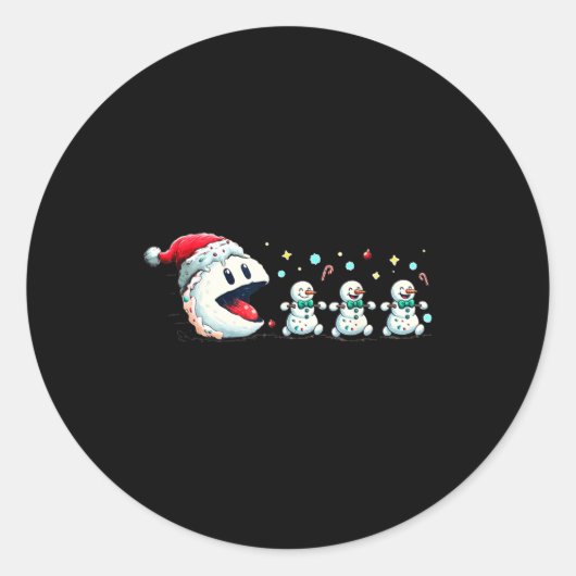 Snow Man Xmas Tee Snowman Gamer  Runder Aufkleber (Vorderseite)