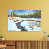 "Snow Melt" gearbeitete Canvas Print Leinwanddruck (Insitu (Wohnzimmer))