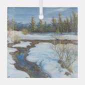 "Snow Melt" Ornament Aus Glas (Vorderseite)
