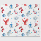 Snow Men Weihnachtsmuster Geschenkpapier (Flach)