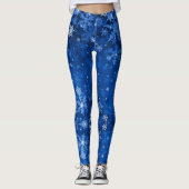Snow Mitternachtsblauer Himmel Schneeflocken Leggings (Vorderseite)