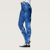 Snow Mitternachtsblauer Himmel Schneeflocken Leggings (Links)