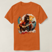 Snow Monkey Playing Gitarre T-Shirt (Design vorne)