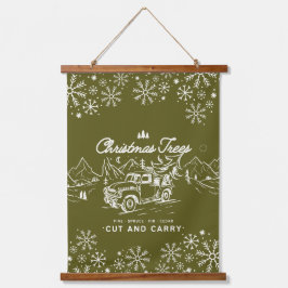 Snow Mountain Harvest Wandteppich Mit Holzrahmen