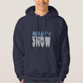 Snow Mountain Skier Typography Design Hoodie
