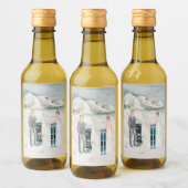 Snow Mountain Winter Wedding Mini Flasche Etikett (Flaschen)