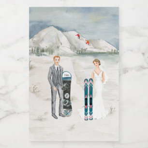 Snow Mountain Winter Wedding Mini Flasche Etikett