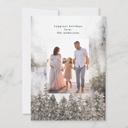 Snow Mountains Bäume Weihnachten Ein Foto (Vorderseite)