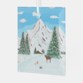 Snow Mountains Glas Square Ornament (Vorderseite links)