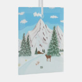 Snow Mountains Glas Square Ornament (Vorderseite Rechts)