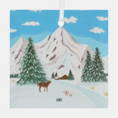 Snow Mountains Glas Square Ornament Ornament Aus Glas (Rückseite)