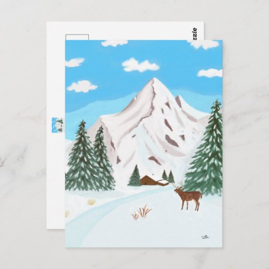 Snow Mountains Postkarte (Vorne/Hinten)