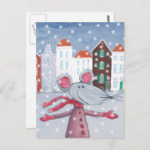Snow Mouse Postkarte (Vorne/Hinten)