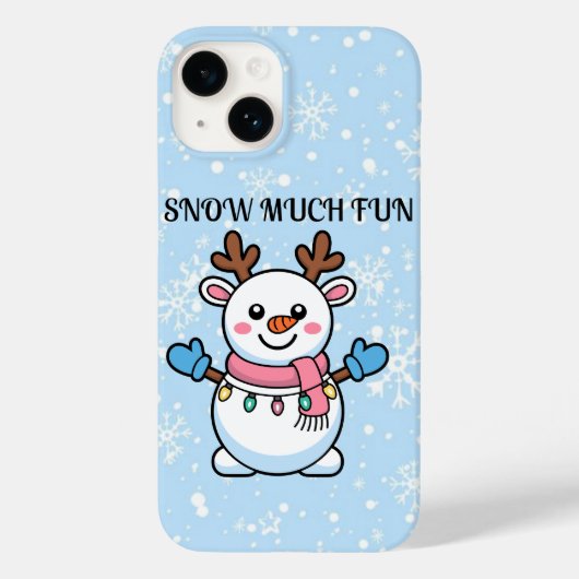 Snow Much Fun | Cute Snowman Phone Case (Rückseite)