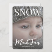 Snow Much Fun Minimalist Holiday winter Photo Feiertagskarte (Vorderseite)