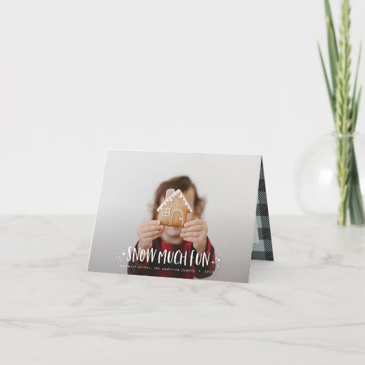 Snow much fun photo script text and tartan family (Vorderseite)