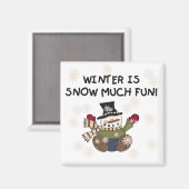Snow Much Fun Snowman Tshirts und Geschenke Magnet (Vorderseite/Rückseite)