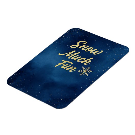 Snow Much Fun Winter Magnet – Gold Snowflake (Linke Seite)