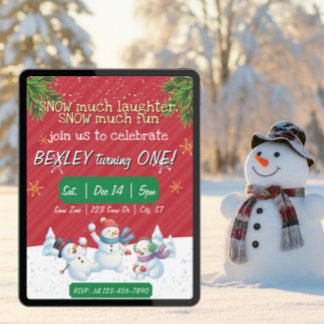 Snow much laughter Snow much Fun, 1st Birthday Einladung