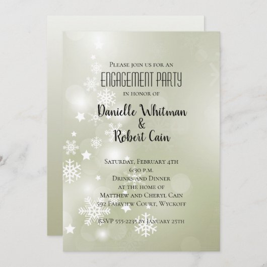 Snow on Sage Elegantes Abstraktes Wasser (Vorne/Hinten)