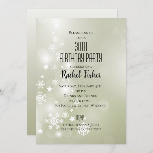 Snow on Sage Elegantes Abstraktes Wasser (Vorne/Hinten)