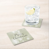 Snow on Sage Elegantes Abstraktes Wasser Rechteckiger Pappuntersetzer (Vor Ort)