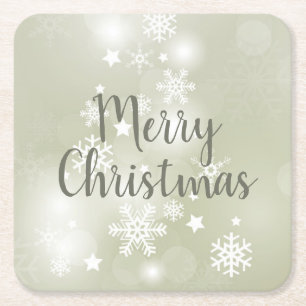 Snow on Sage Elegantes Abstraktes Wasser Rechteckiger Pappuntersetzer