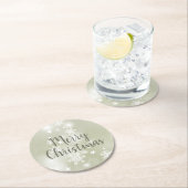 Snow on Sage Elegantes Abstraktes Wasser Runder Pappuntersetzer (Vor Ort)