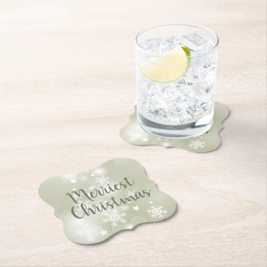 Snow on Sage Elegantes Abstraktes Wasser Untersetzer (Vor Ort)