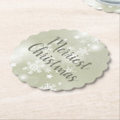 Snow on Sage Elegantes Abstraktes Wasserfarbenskal Untersetzer (angewinkelt)