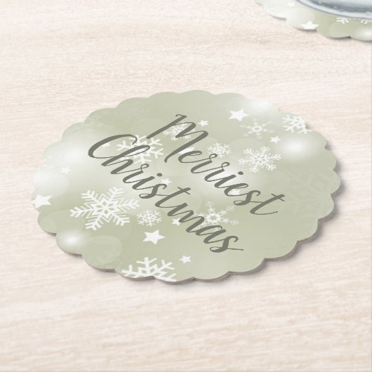 Snow on Sage Elegantes Abstraktes Wasserfarbenskal Untersetzer (angewinkelt)