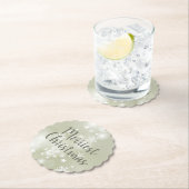 Snow on Sage Elegantes Abstraktes Wasserfarbenskal Untersetzer (Vor Ort)