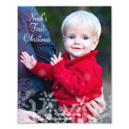 Snow Overlay First Christmas Personallame Fotodruck
