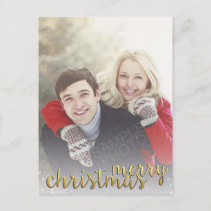 Snow Overlay Frohe Weihnachtspostkarte Feiertagspostkarte