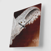 Snow Owl Clock Quadratische Wanduhr (Winkel)