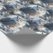 Snow Owl in Winter Moonlight Geschenkpapier (Ecke)