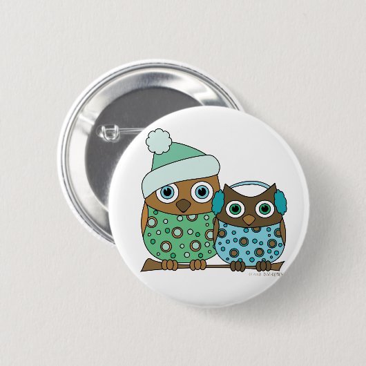 Snow Owls Button (Vorne & Hinten)
