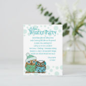 Snow Owls Einladung (Stehend Vorderseite)