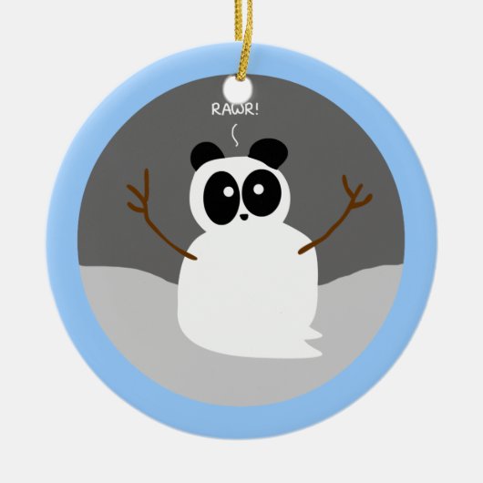Snow Panda Keramikornament (Vorne)