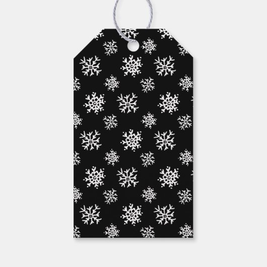 Snow Peeking | Rot Kariert Geschenkanhänger (Rückseite)