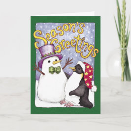 Snow Penguin Weihnachtskarte Feiertagskarte