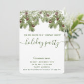 Snow-Pine-Filiale Feiertagspartei Unternehmen Einladung (Stehend Vorderseite)