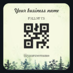 Snow Pine Forest Christmas Company Quadratischer Aufkleber<br><div class="desc">Snow Pine Forest Christmas Company</div>